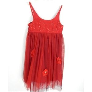 Eliane et Lena Red Tulle Star Sequin Dress